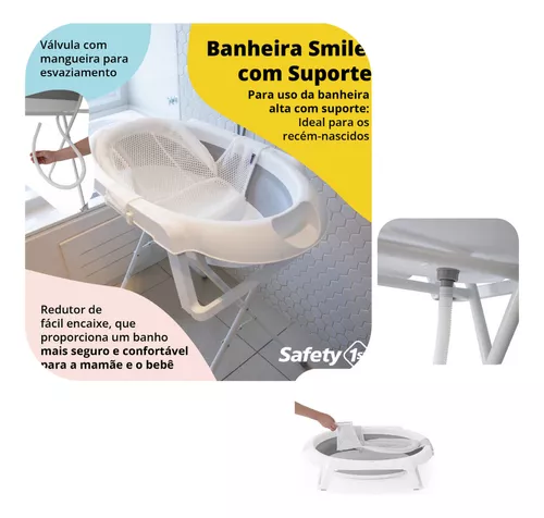 Bañera portátil para bebés Smile Safety 1st para niños con soporte