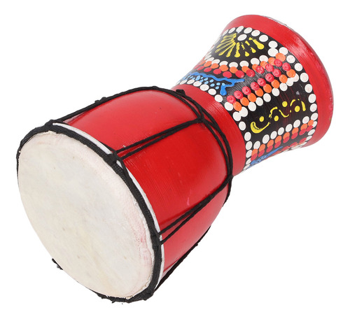 Djembe Africano De Tambor Pintado A Mano, 4 Pulgadas, Patrón