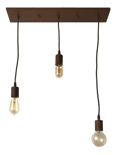 Lamparas Colgante Plafon 60 Cm 3 Luces E27 Oxido