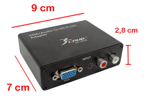 Adaptador Conversor VGA Knup Para HDMI Full HD Com Audio Compativel KP-3458