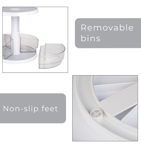 Smart Diseño Turnable Lazy Susan Ajustable De 2 Niveles Con