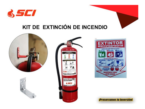 Kit Extintor De Incendios, Extintor, Base, Señalización 