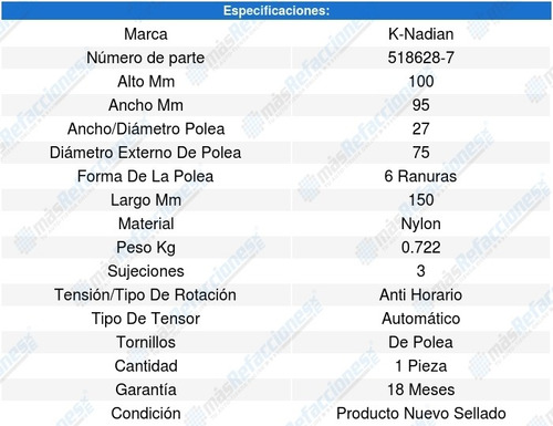 Tensor Accesorios Silverado 1500 8cil 6.0l 07-07 8579753