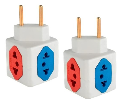 Kit 5 Adaptador Tomada Cubo 4 Entradas Benjamin 10 A Dado