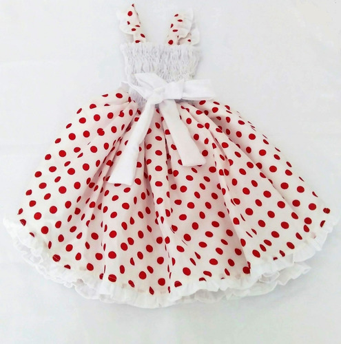 Vestido Para Niña Beige Con Bolas Rojas | Cuotas sin interés Vestido Para Niña Beige Con Bolas Rojas | Cuotas sin interés