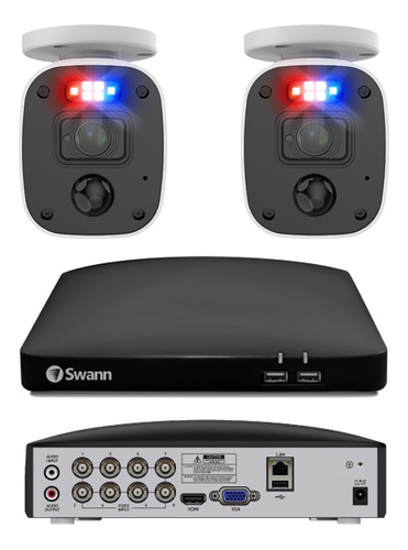 Sistema Seguridad Swann 4 Ch 2 Cámaras Exteriores + App 64gb