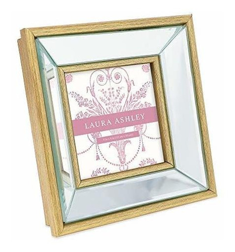 Laura Ashley 4x4 Gold Beveled Mirror Picture Frame, Cplxr