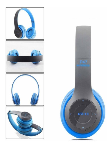 Audífonos Inalámbrico P47 Bluetooth Wireless 5.0 Azul