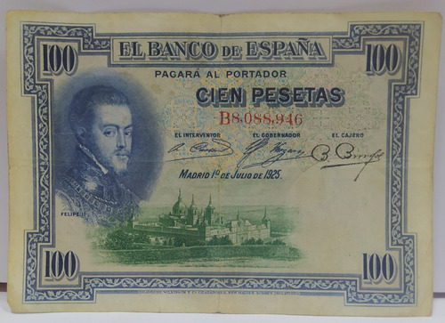 Antiguo Billete 100 Pesetas España 1925 Pick 69a