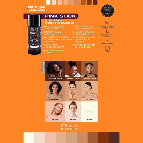 Imagem 6 de 7 de Pink Stick Protetor Solar E Base Fps 90 Pink Cheeks Cor 21km