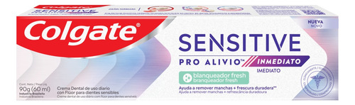 Pasta de dentes Colgate Sensitive Pro-Alívio Imediato em creme 90 g