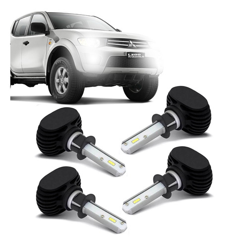 Kit Ultra Led L200 Triton 2008 2009 2010 Farol E Milha 6000k