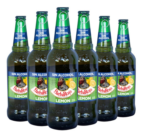 Cerveza Barba Roja Lemon Sin Alcohol Pack X 6 X 330ml. 