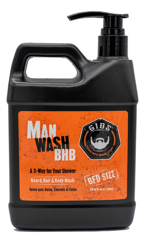 Gibs Man Wash 3 En 1 (barba, Cabello Y Cuerpo) Para Hombres