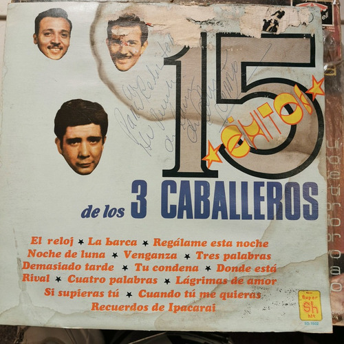 Disco Lp:los Tres Caballeros- 15 Exitos,p