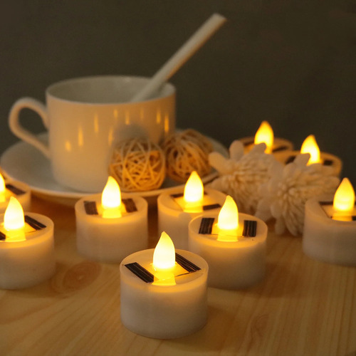 Velas Led Con Luz De Té Solar Para Exteriores, Sin Llama