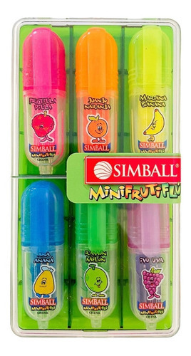 Imagen 1 de 1 de Mini Resaltadores Simball Estuche Fruti-flu X 6 Colores