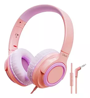 Ulacici Pink Kids Headphones For School, Kids Headphones Aur