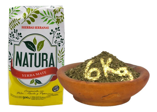 Yerba Mate Natura 12 U 1/2 Kg Menta Perina Serrana X Mayor