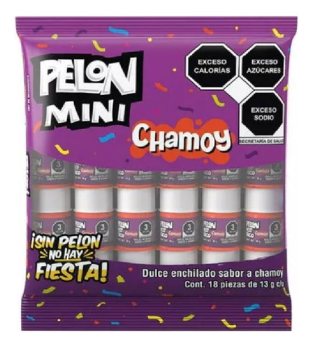 Pelon Pelo Rico Mini Sabor Chamoy 18 Piezas De 13g C/u