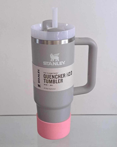 Stanley Quencher 30oz Vaso Taza Mug Termo Asa Con Funda Prot Ceniza - Rosa Quencher