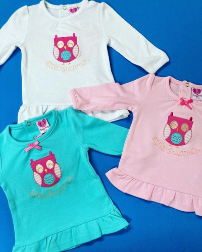 Franelas Para Bebes, Talla 0/3, 3,6 Y 6/9 Meses