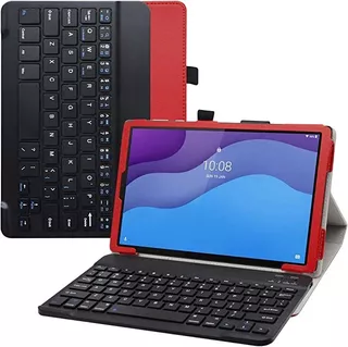 Funda Con Teclado Para Lenovo Tab M10 Hd Tb-x306x 10.1 Rojo