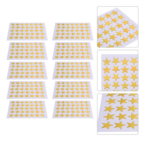 Navidad Pegatina Con Forma De Estrella Dorada Para Niños,