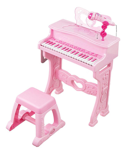 Taburete Y Piano Electrónico Multifuncional Para Niños Con