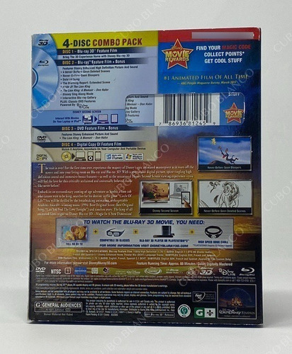 El Rey León Película Blu Ray 3d Dvd Diamond Edition Import (Usado)