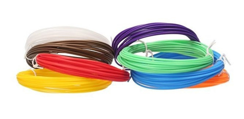 Imagem 2 de 8 de Kit 10 Cores Refil Filamento Pla 1.75mm 100m P/ Caneta 3d
