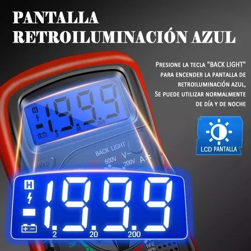 Multímetro Digital Profesional Xl830l Medidor Corriente Mano