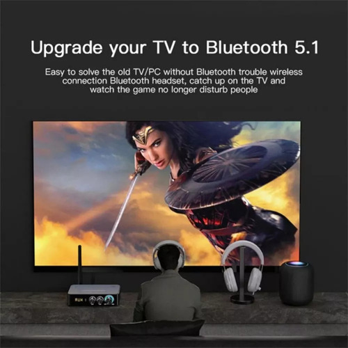 Transmisor Receptor De Audio Bluetooth 5.1 Con Aux Rca