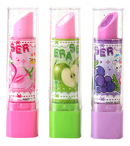 Borrador Con Diseño De Frutas Con Forma De Lápiz Labial, 10