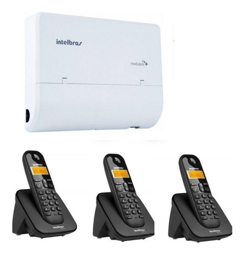 Pabx Modulare 3 /7 + 3 Ramais Sem Fio Dect + Atendedor