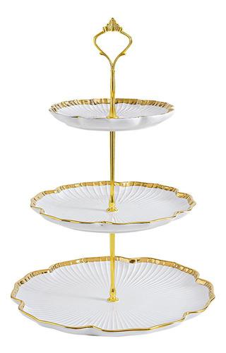 Bandeja De Porcelana 3 Niveles Soporte Para Cupcakes Floral 12.2 Pulgadas (3 Niveles)