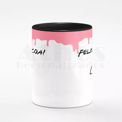 Caneca Meme Flork Boneco Palito Feliz Páscoa - Preta