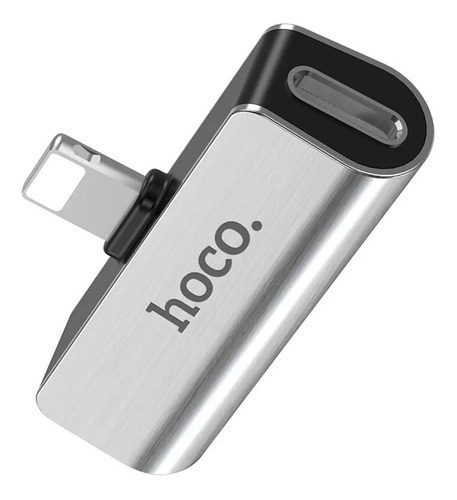 Adaptador Hoco Ls25 Para iPhone Dual Carga Y Audio