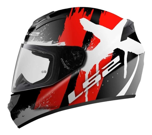 Casco Moto Ls2 Ff352 Vandal Negro Rojo Blanco