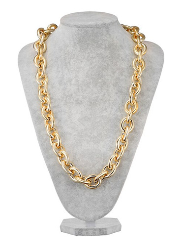 Collar De Cadena De Plástico Grande Para Mujer, Co Gold