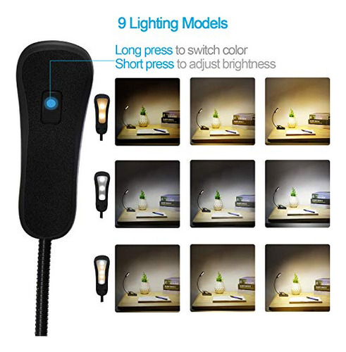 Book Light Amis Direct Recargable Para Lectura, 3 Colores, 9