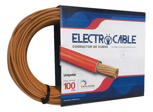 Cable Unipolar 2.5mm Electrocable 100% Cobre Marron X 20 Mts