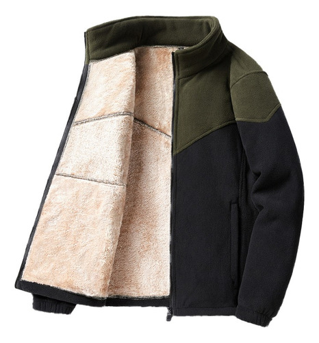 Jaqueta Masculina De Pele De Cordeiro Com Lã Grossa E Blusa