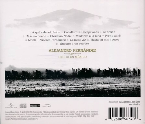 Disco Original Alejandro Fernandez-hecho En México