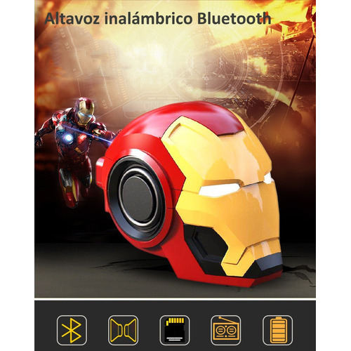 Audífonos Portátiles Inalámbricos Iron Man Bluetooth Casco