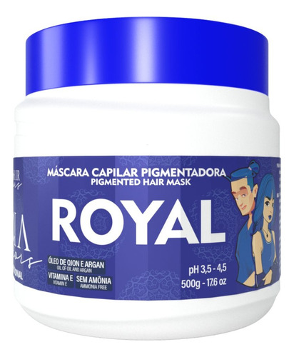  Máscara Tonalizante Troia Collor Tróia Hair 500gr Variadas Tom Azul Royal