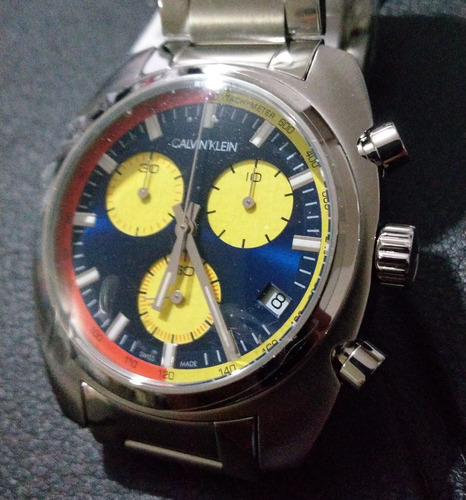 Reloj Calvin Klein Chrono Swiss Made A Meses Sin Intereses Acero Inoxidable Acero Inoxidable Azul (Usado)