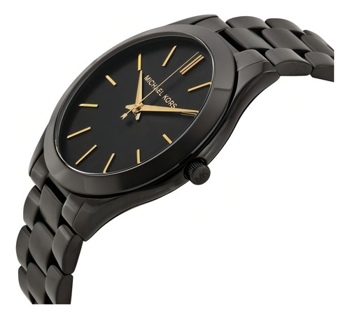 Relógio Michael Kors Mk3221 Slim Runway Preto Original Cor Da Correia $$$ Cor Do Bisel Não Cor Do Fundo