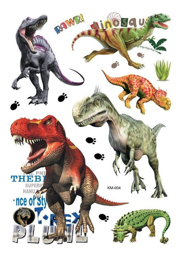 Adesivos 3d 63 X 37 Cm Dinossauros - Pais E Filhos
