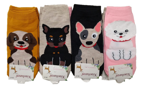 Soquetes Pack Perritos Con Patitas Docena Medias